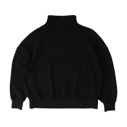 Black Solid 1/4 Zip Pullover