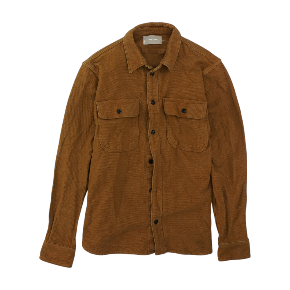 Tan Solid Flannel Button Down