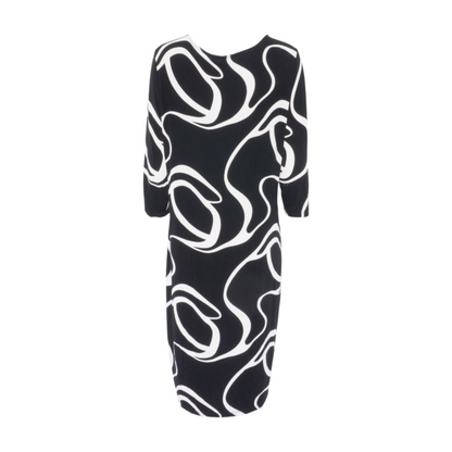 Black Abstract Midi Dress