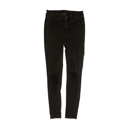 Black Mid Rise Skinny Leg Jeans