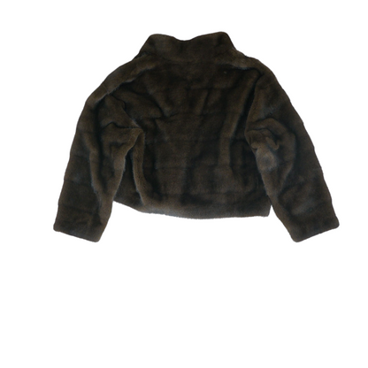 Brown Solid Fur Jacket
