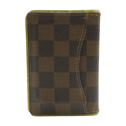 Yellow Leather Damier Ebene Canvas