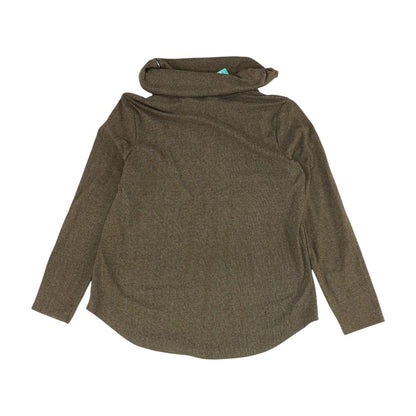 Brown Solid Cowl Neck Knit Top