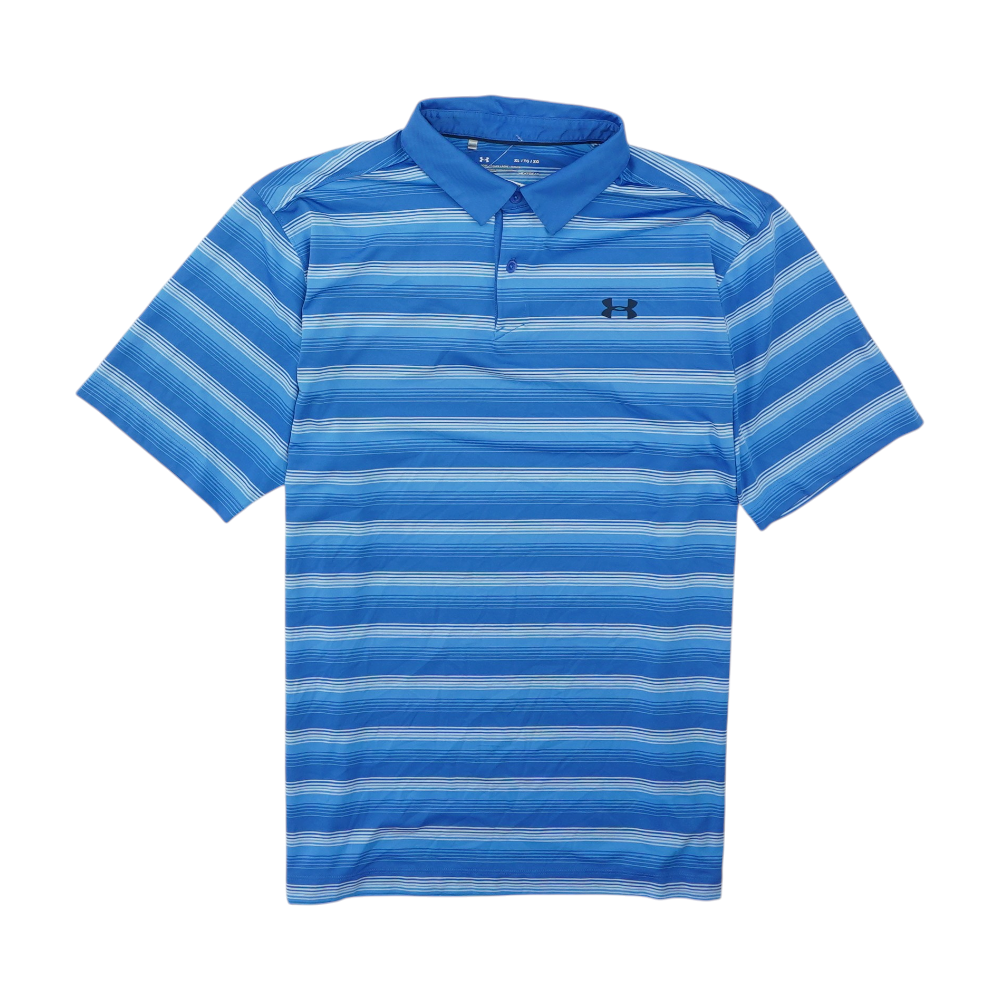 Blue Striped Short Sleeve Polo