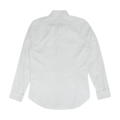 White Polka Dot Long Sleeve Button Down