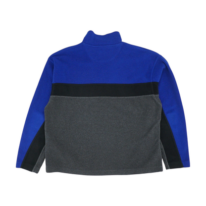 Blue Color Block 1/4 Zip Pullover