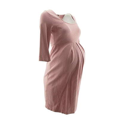 Pink Midi Maternity Dress