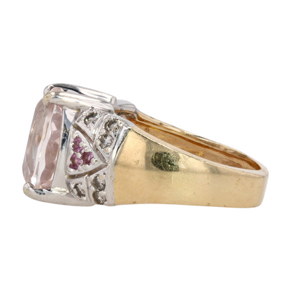 14K Two-Tone Gold Morganite Fashion Ring