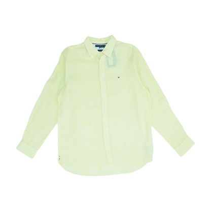 Yellow Solid Long Sleeve Button Down