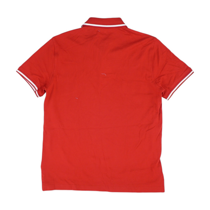 Red Solid Short Sleeve Polo