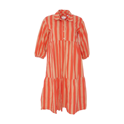Red Striped Midi Dress