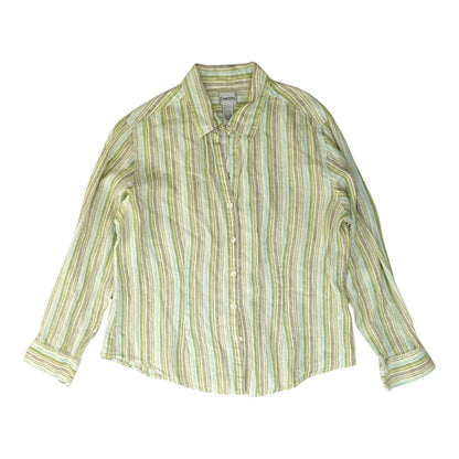 Green Striped Button Down