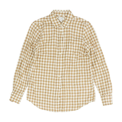 Tan Check Button Down