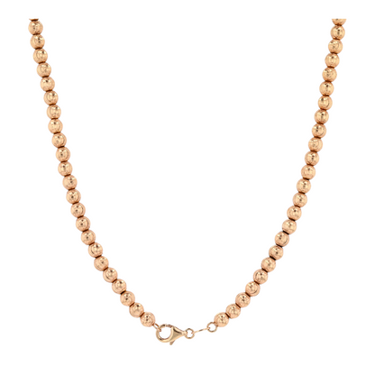 14K Rose Gold Beaded Necklace