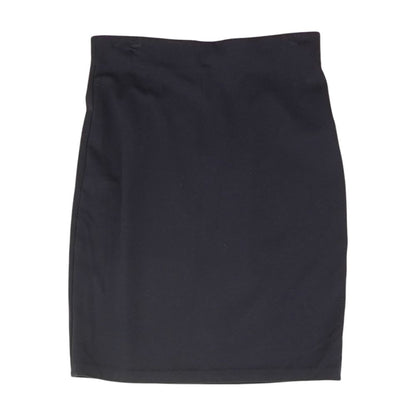 Navy Solid Midi Skirt