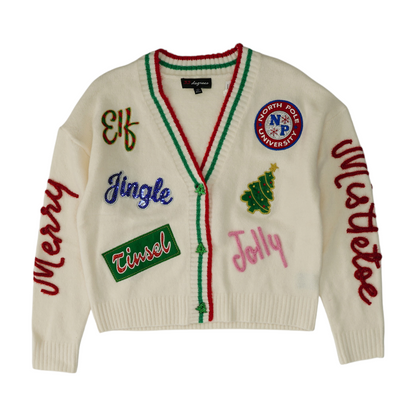 Cream Graphic Cardigan