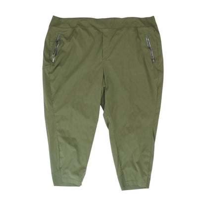 Green Solid Active Pants
