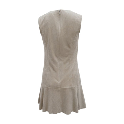 Tan Solid Midi Dress