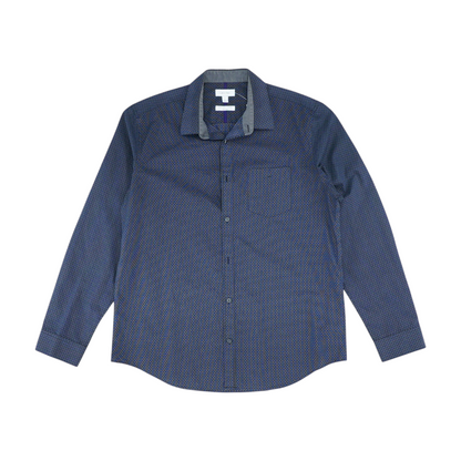 Black Abstract Long Sleeve Button Down