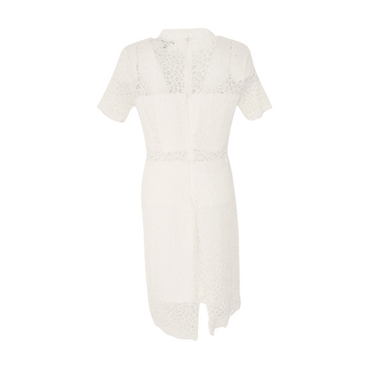White Print Midi Dress
