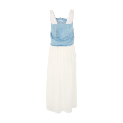 Ivory Color Block Midi Dress