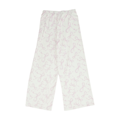 White Graphic Pajama Bottom