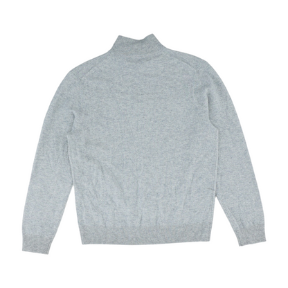 Gray Solid 1/4 Zip Sweater