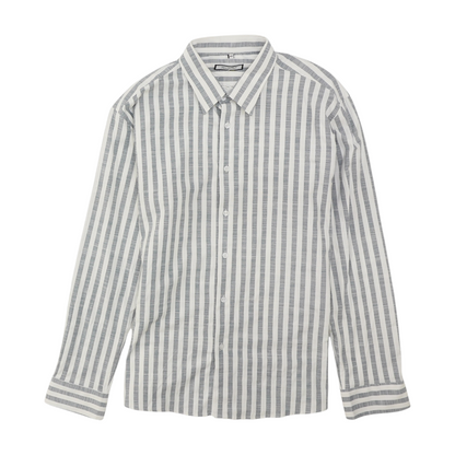Gray Striped Long Sleeve Button Down