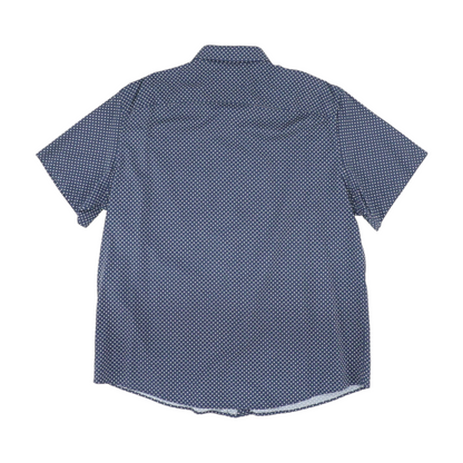 Navy Polka Dot Short Sleeve Button Down