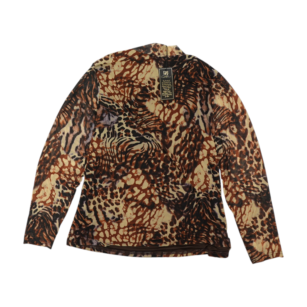 DG2 Brown Plus Size Print Blouse – Image 2