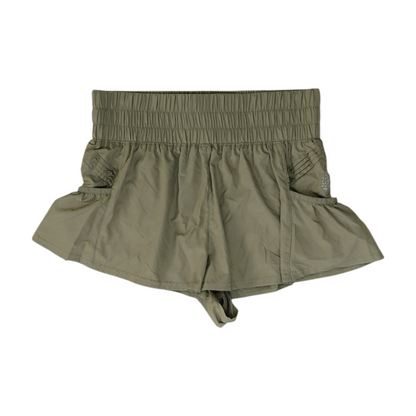 Green Solid Active Shorts