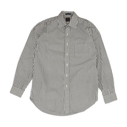 White Striped Long Sleeve Button Down