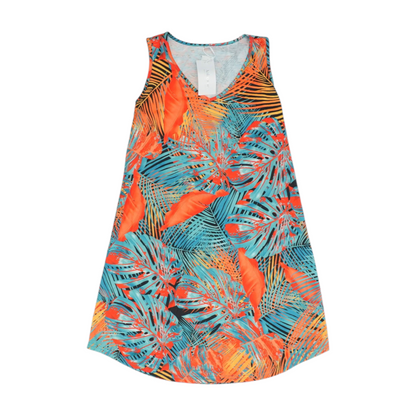 Orange Tropical Mini Dress