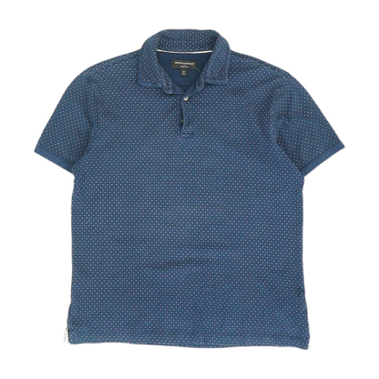 Navy Polka Dot Short Sleeve Polo
