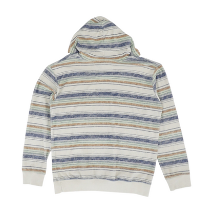 Beige Striped Hoodie Pullover
