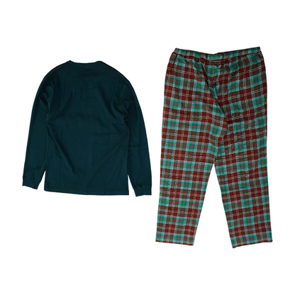 Green Solid Pajama Set