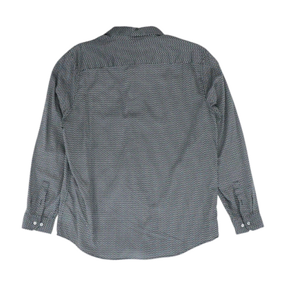 Black Geometric Long Sleeve Button Down