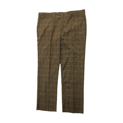 Brown Plaid Regular Pants
