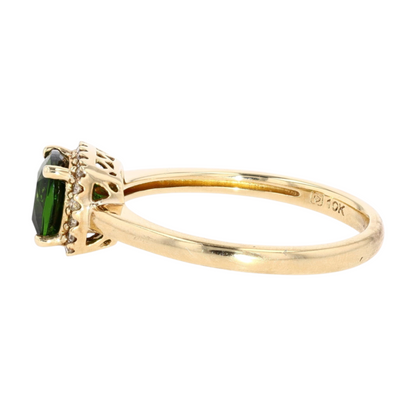 1 ctw 10K Yellow Gold Chrome Diopside Fashion Ring
