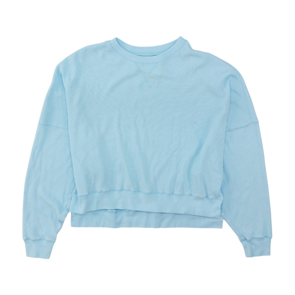 Blue Solid Sweatshirt Pullover