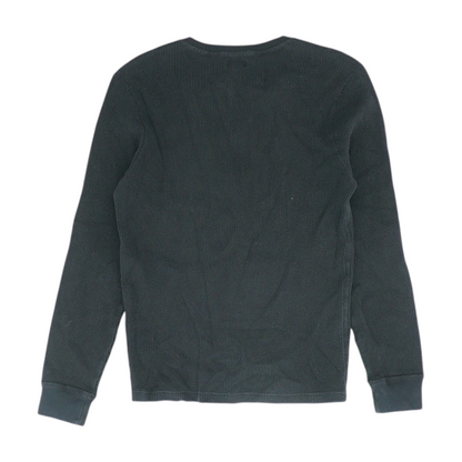 Black Solid Henley T-Shirt