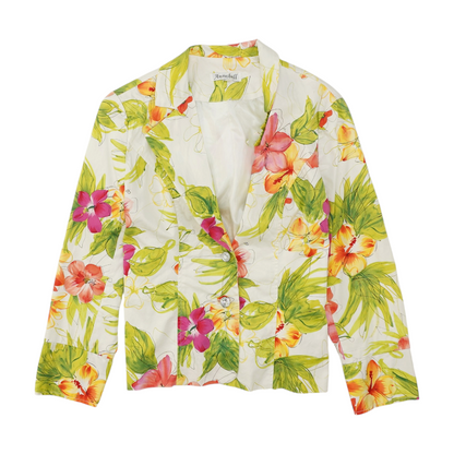 Vintage White Floral Blazer