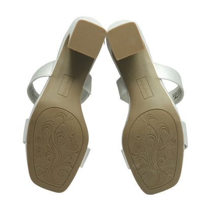 Silver Block Heel Sandals