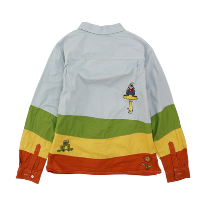 Multi Color Block Long Sleeve Button Down
