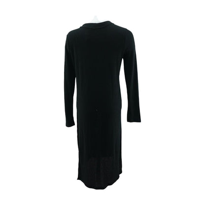 Black Solid Midi Dress