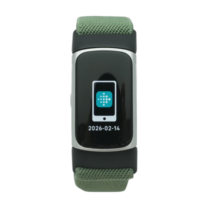 20mm Charge 6 Silver Activity Tracker Green Band One Size