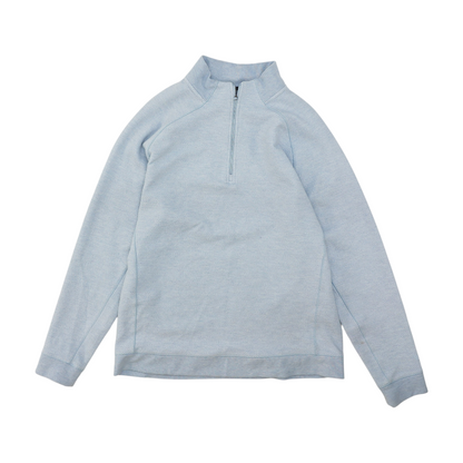Blue Solid 1/4 Zip Pullover
