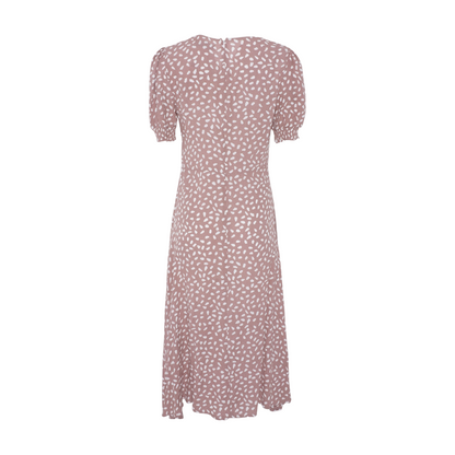 Mauve Animal Print Midi Dress