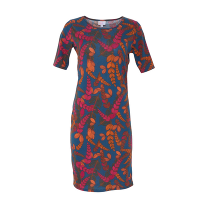 Teal Floral Midi Dress