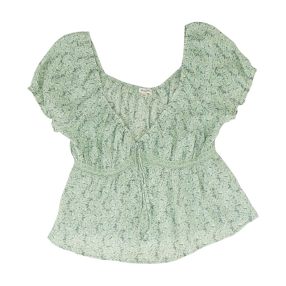 Green Floral Blouse